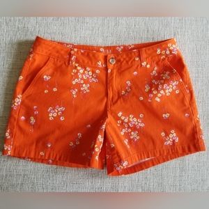 Ana Orange Floral Shorts